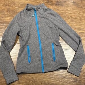 Ivivva Gray and Blue Kids full zip sweater jacket